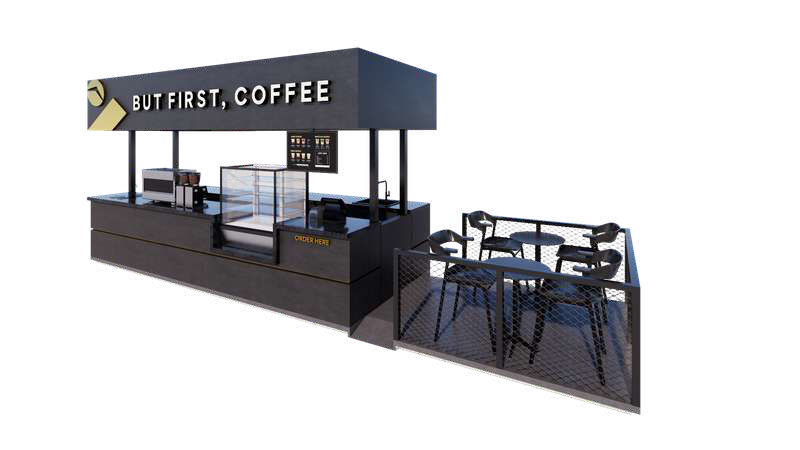kiosk with seating